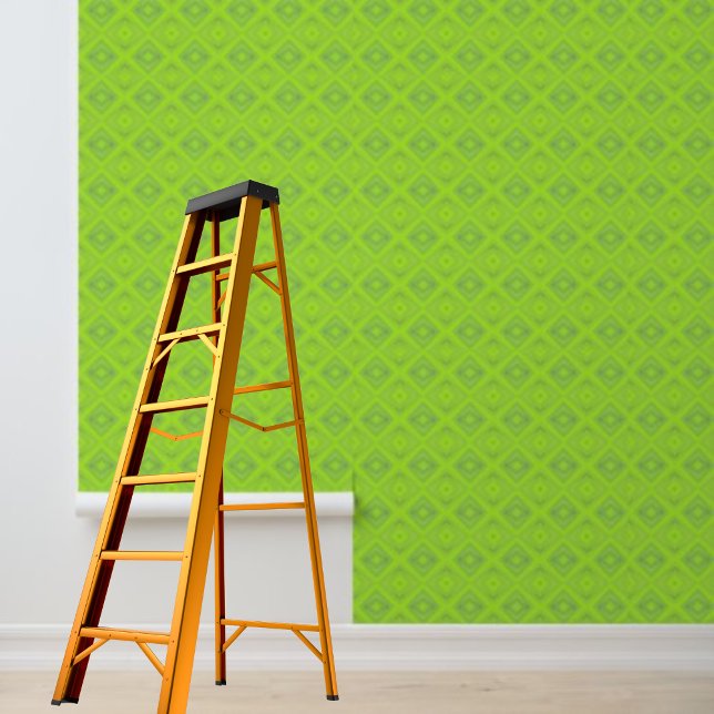 Peel and stick green diamond graphic pattern wallpaper (Peel and stick green diamond graphic pattern wallpaper)