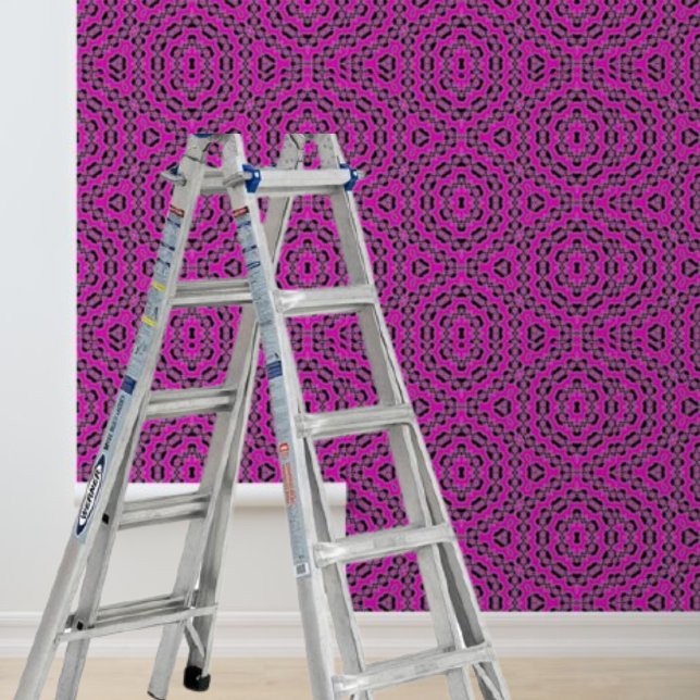 Peel and stick pink black geometric pattern wallpaper (Peel and stick pink black geometric pattern wallpaper)
