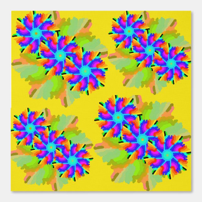 Peel and Stick Wallpaper 4 - Yellow and Flowers (Front)