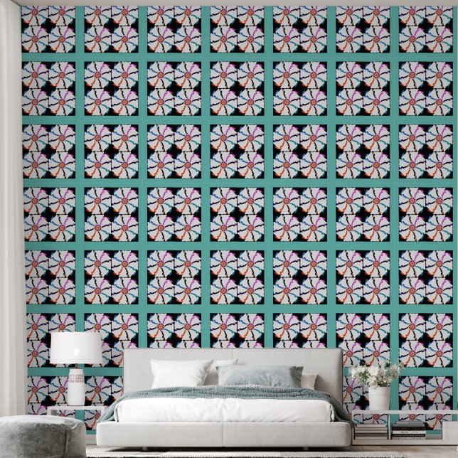 Peel and Stick Wallpaper 53 - Almost Teal (Bedroom)