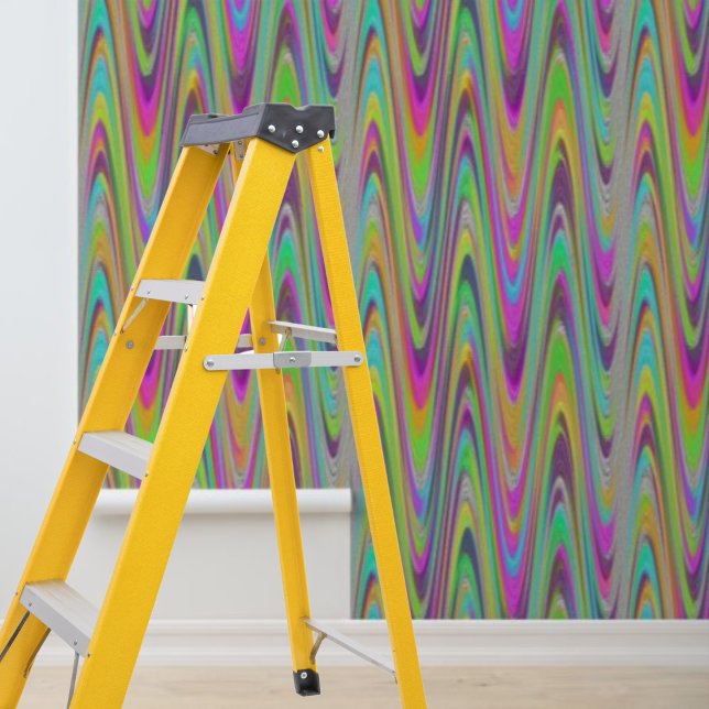Peel and Stick Wallpaper Colourful Wave Pattern (Peel and Stick Wallpaper Colourful Wave Pattern Wallpaper)