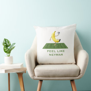Peel Like a Champion Funny Banana Soccer Custom Cushion