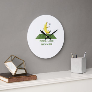Peel Like a Champion Funny Banana Soccer Custom Large Clock