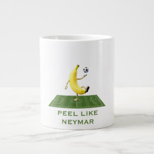Peel Like a Champion Funny Banana Soccer Custom Large Coffee Mug