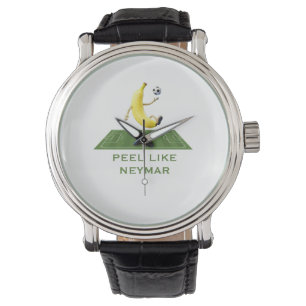 Peel Like a Champion Funny Banana Soccer Custom Watch