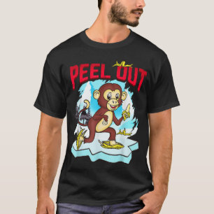 Peel Out Funny Chimpanzee Cute Monkey Ice Skate Sk T-Shirt