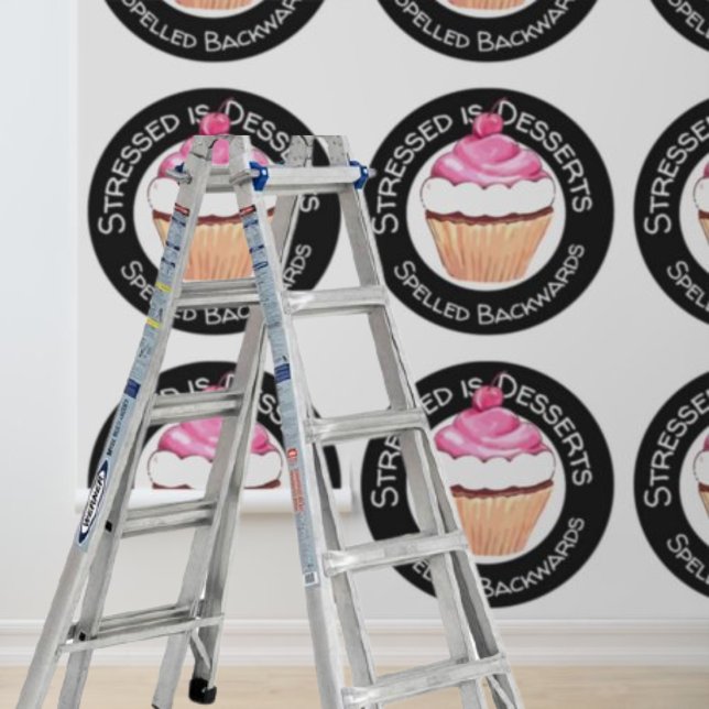 Peel Stick stressed is desserts backwards cupcake Wallpaper (Peel Stick dessert is stressed backwards pink cake Wallpaper)