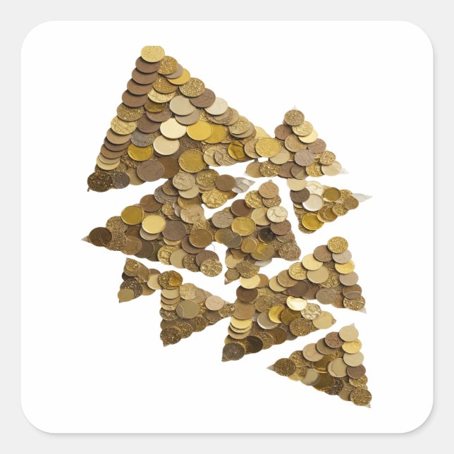 Peelable Gold TREE Decal Design Square Sticker (Front)