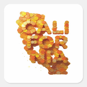 Peelable Orange CALIFORNIA Gift Sticker