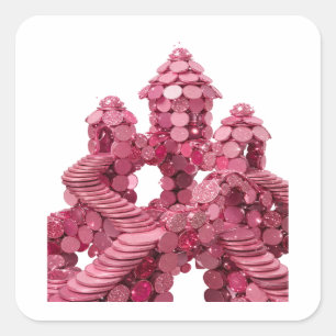 Peelable Pink Abstract Sticker Print