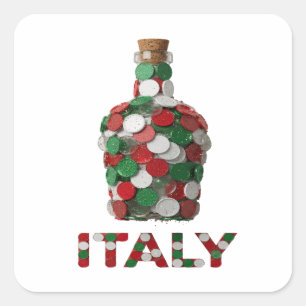 Peelable Silver ITALY Square Sticker