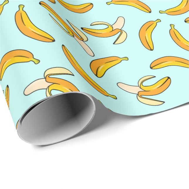 Peeled and Whole Banana Pattern Wrapping Paper (Roll Corner)
