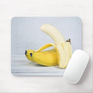 Peeled Banana On Wood Mouse Pad