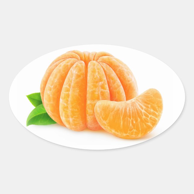 Peeled tangerine oval sticker (Front)