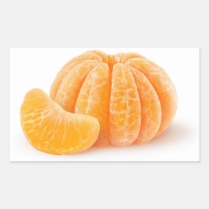 Peeled tangerine rectangular sticker