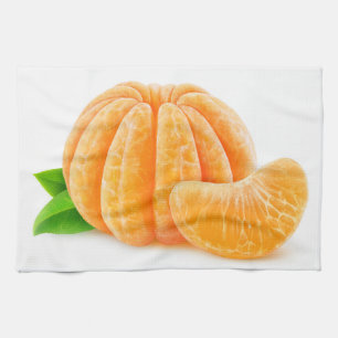 Peeled tangerine tea towel