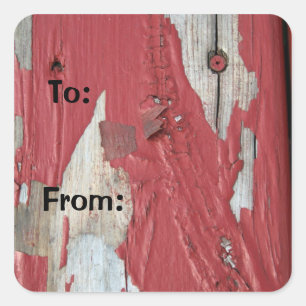 Peeling Paint Gift Tag Sticker