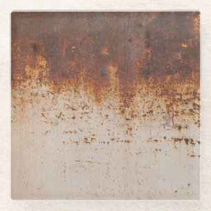 Peeling paint, rusty wall texture. glass coaster