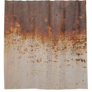 Peeling paint, rusty wall texture. shower curtain