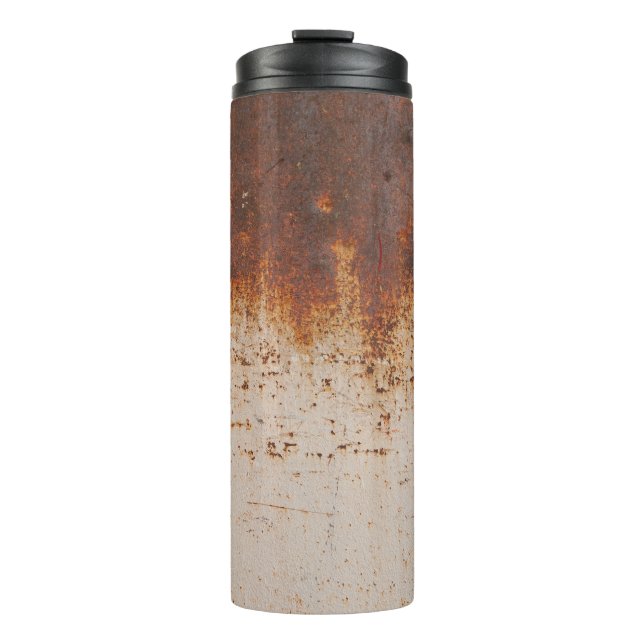 Peeling paint, rusty wall texture. thermal tumbler (Front)