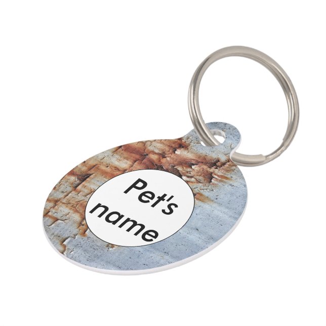 Peeling paint texture pet tag (Side)