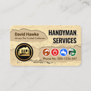 Peeling Plaster Paint Handyman Business Card