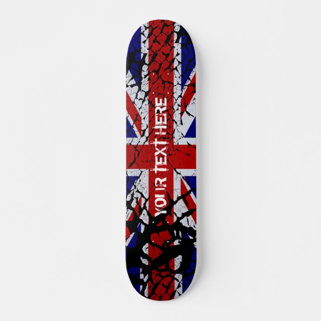 Peeling Union Jack Flag of The UK Skateboard (Front)