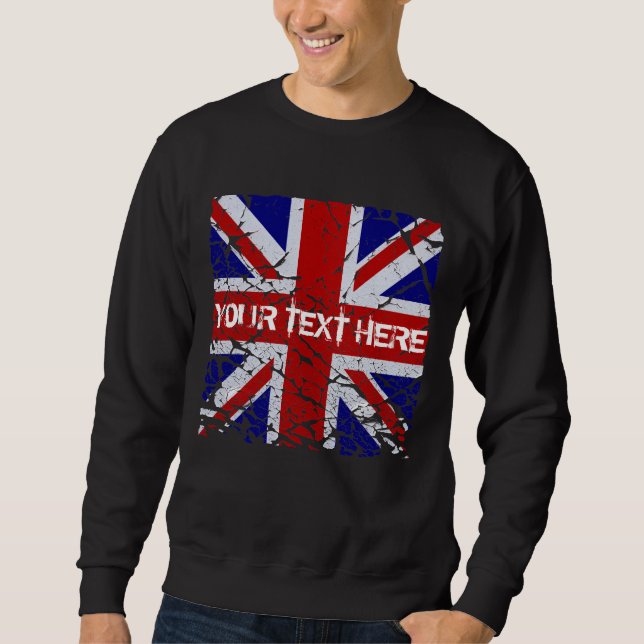 Peeling Union Jack Flag of The UK Sweatshirt (Front)