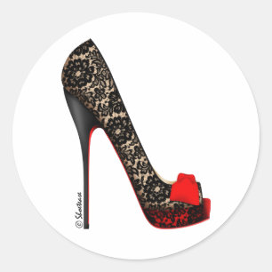 Peep Toe Platform Pump Classic Round Sticker