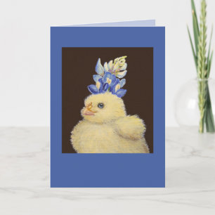 peep with Texas bluebonnet hat card