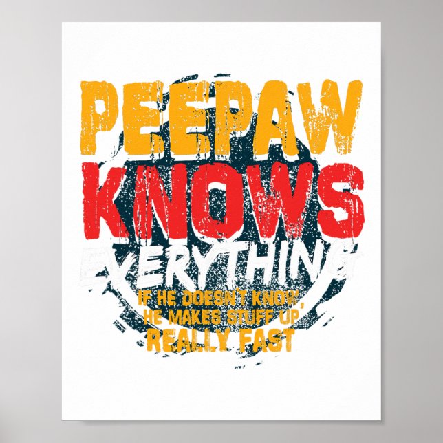 Peepaw Knows Everything Funny Peepaw Fathers Day G Poster (Front)