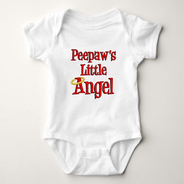 Peepaw's Little Angel Baby Bodysuit (Front)