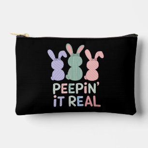 Peepin' It Real Bunny Rabbits Easter Bunnies Accessory Pouch