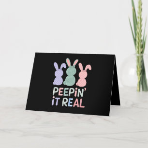 Peepin' It Real Bunny Rabbits Easter Bunnies Thank You Card
