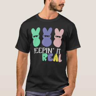 Peepin It Real Cute Rabbit Face Trio With Glasses T-Shirt
