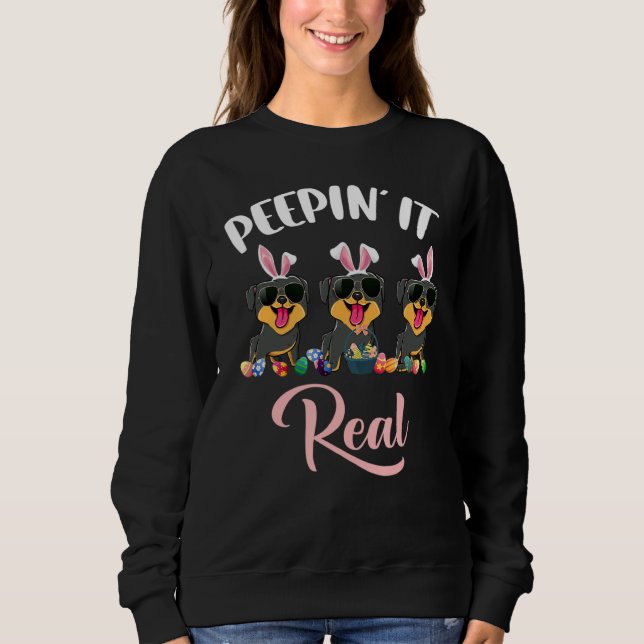 Peepin' It Real Easter Day Egg Hunt Sunglasses Rot Sweatshirt (Front)