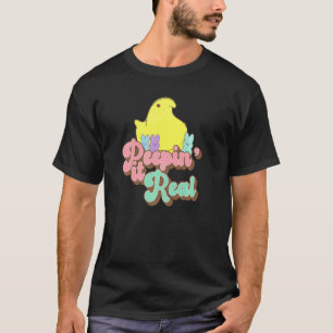 Peepin' It Real Vintage Cute Chicken Bunny Rabbit T-Shirt