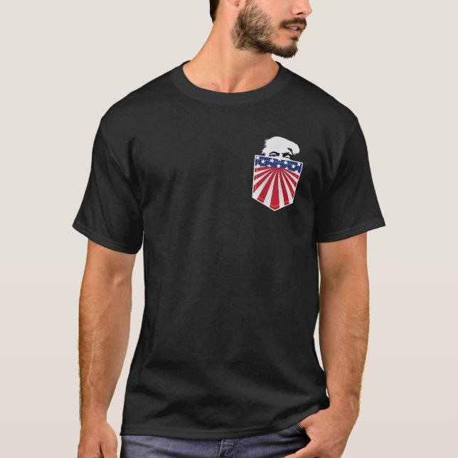 Peeping Donald Trump Shirt Funny Trump Pocket Grap (Front)