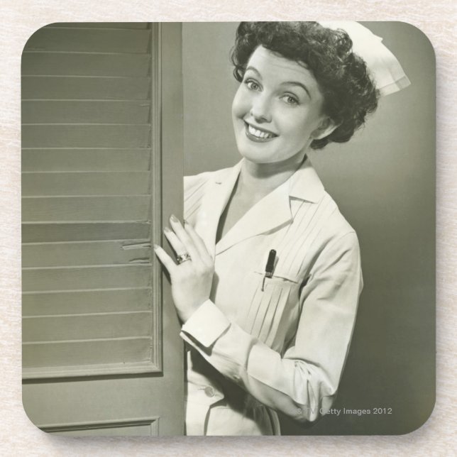 Peeping Nurse Coaster (Front)
