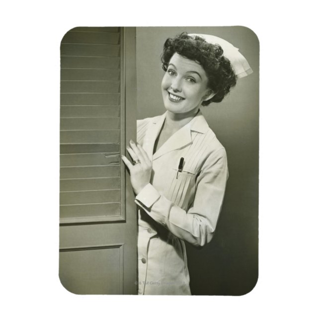 Peeping Nurse Magnet (Vertical)