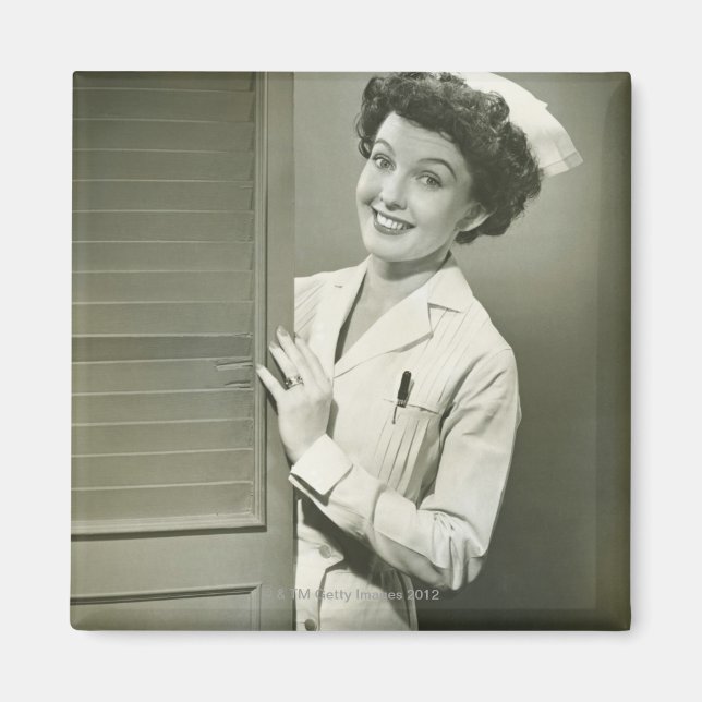 Peeping Nurse Magnet (Front)