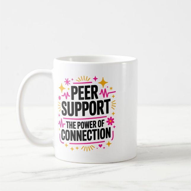 Peer Coach Power Of Connection, Peer Support Speci Coffee Mug (Left)
