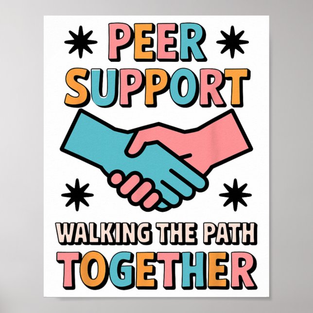Peer Coach Walking Path Together, Peer Support Spe Poster (Front)