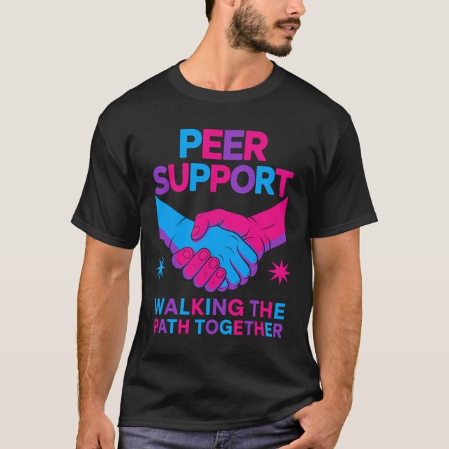 Peer Coach Walking Path Together, Peer Support Spe T-Shirt (Front)