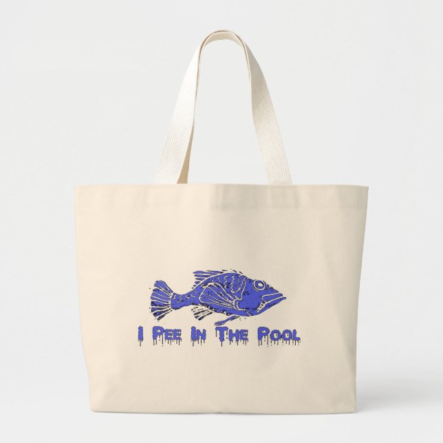 Pees In Pool Large Tote Bag (Front)