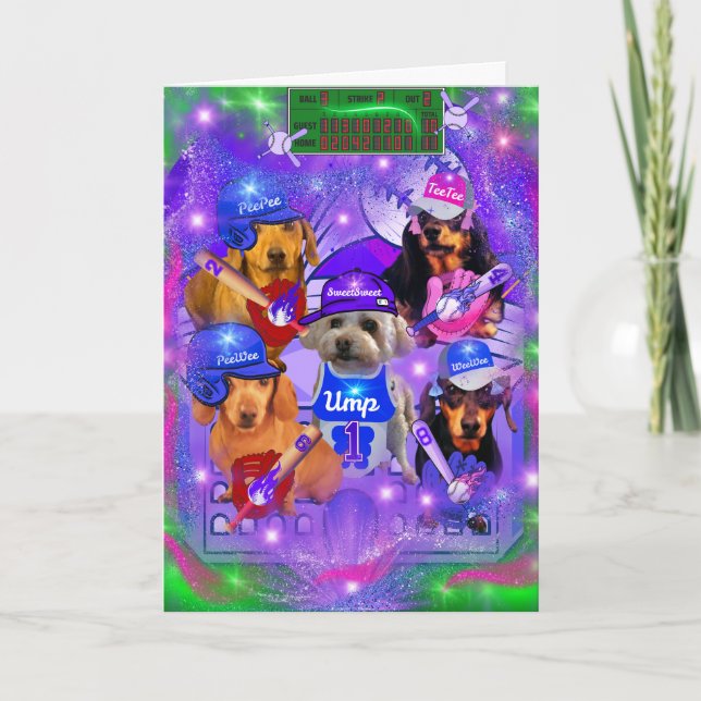 PeeWee Baseball Greeting Card (Front)