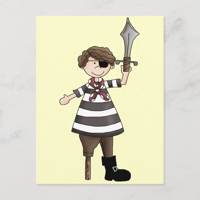 Peg-leg Pirate Postcard (Front)