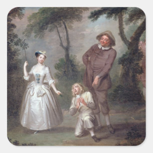 Peg Woffington as Rosalind with Celia and Touchsto Square Sticker