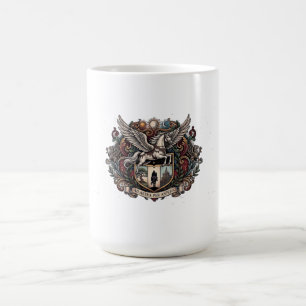 Pegasus Ad Astra Gothic Heraldry Crest Coffee Mug