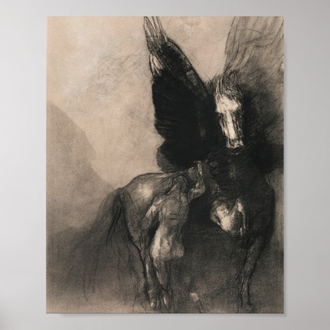 Pegasus And Bellerophon 1888 By Odilon Redon Poster (Front)